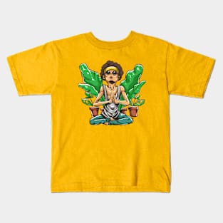 Yoga meditation with plants Kids T-Shirt